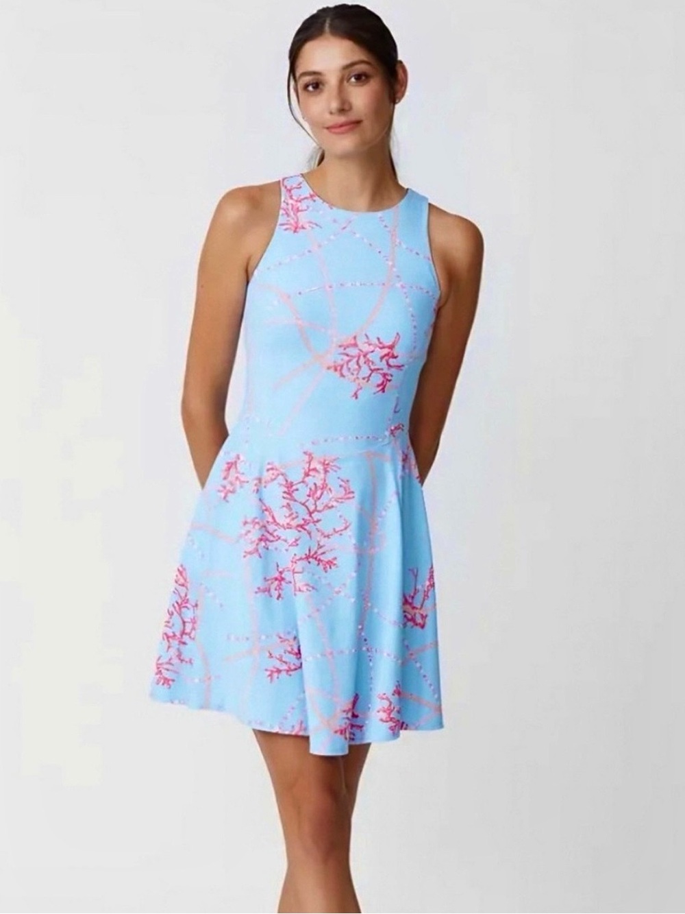 J McLaughlin Turnberry Coral Print Skort Dress